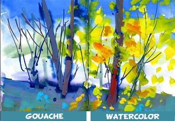 Gouache vs watercolor