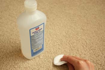 Rubbing Alcohol to clean the printer ink from carpet