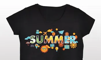 Black shirt with colorful SUMMER print